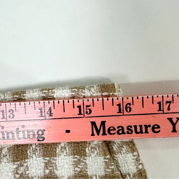 Ann Taylor Sz 6 Tan & Cream Plaid Raw Frayed Hem Dressy Shorts - Picture 5 of 8